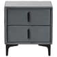 Baxton Studio Etienne 2-Drawer Nightstand with Slate Grey Velvet Upholstery in Black, , large