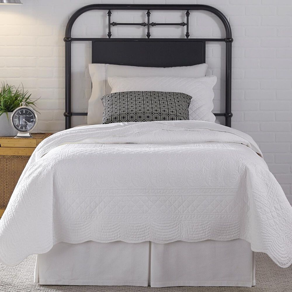 Belle Furnishings Vintage Twin Metal Headboard in Black, , large