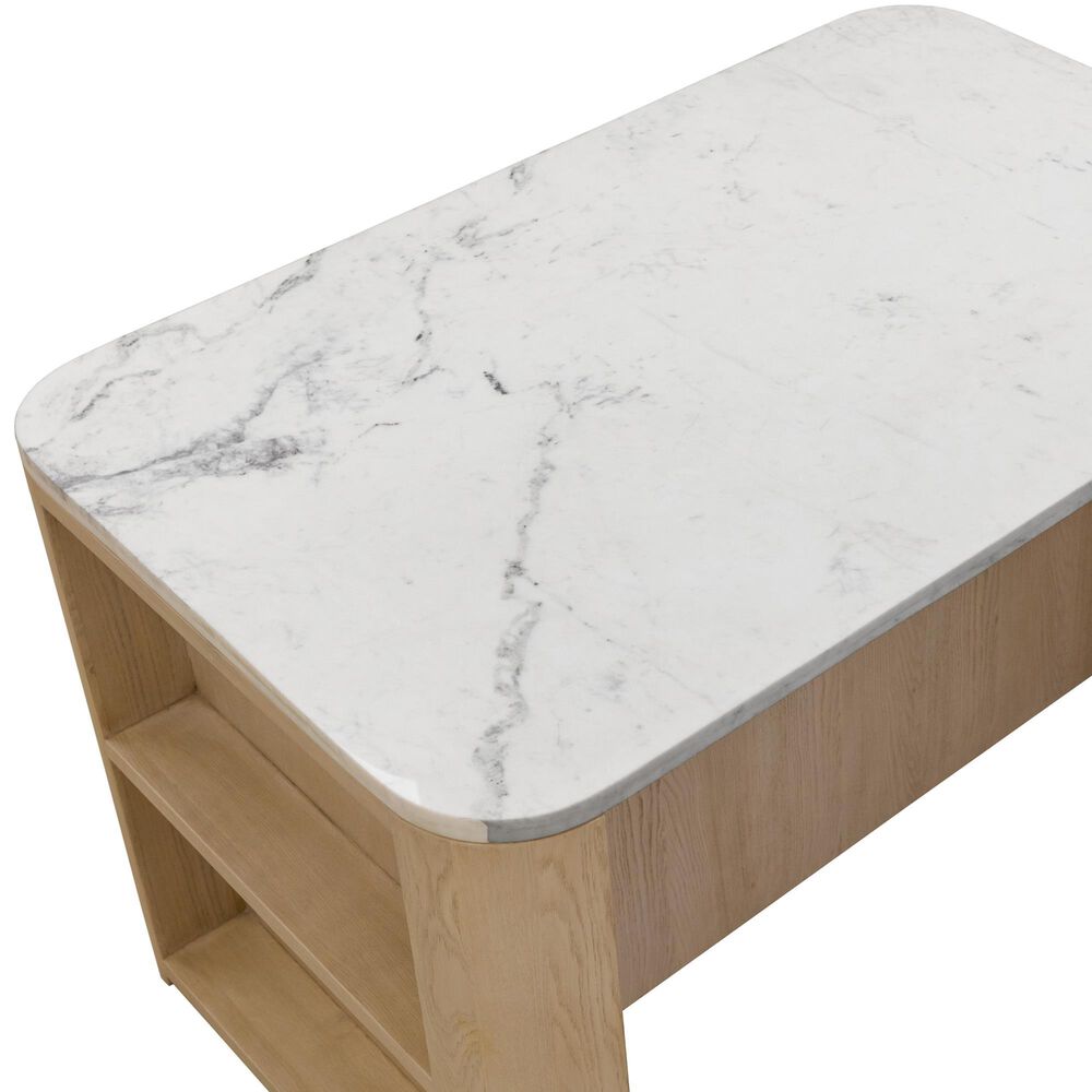 Club Collection By Sunpan Romilly Kitchen Island in Light Wash and White, , large