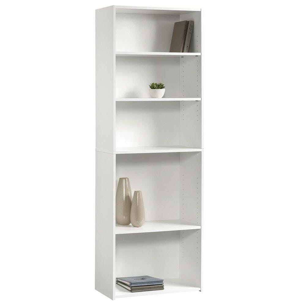 Sauder Beginnings 5-Shelf Bookcase in Soft White, , large