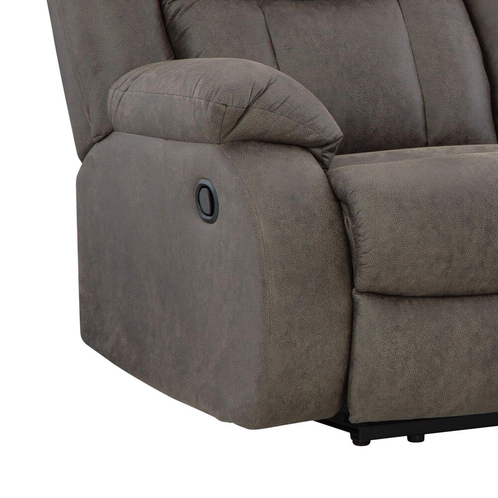 Ashley First Base Manual Reclining Loveseat in Gunmetal, , large