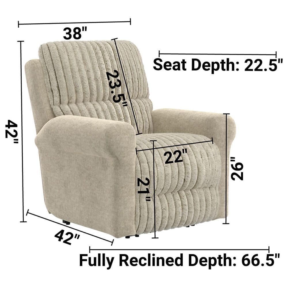 Catnapper Foxy Power Lay Flat Recliner with Zero Gravity in Porcelain, , large