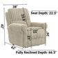 Catnapper Foxy Power Lay Flat Recliner with Zero Gravity in Porcelain, , large