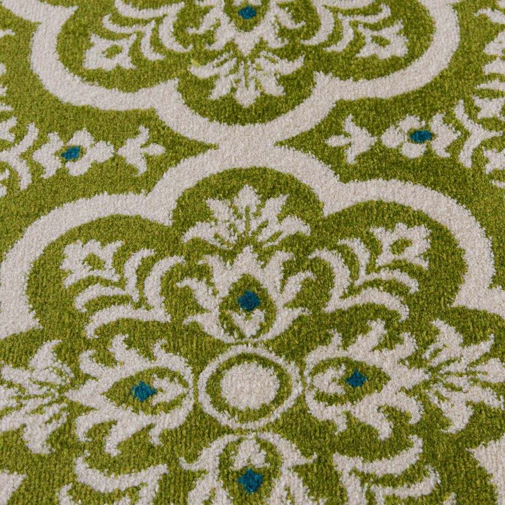 Central Oriental Terrace Tropic Contoy 5&#39; x 7&#39;3&quot; Leaf and Snow Area Rug, , large
