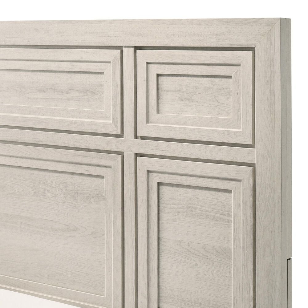 Crown Mark Lorraine King Panel Bed with Two Nightstands in White, , large