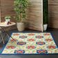 Nourison Aloha ALH19 6" x 9" Blue and Multicolor Indoor/Outdoor Area Rug, , large