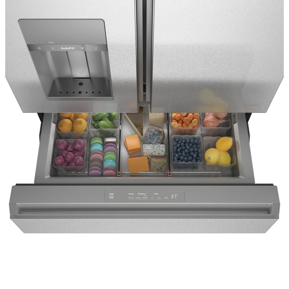 Cafe 27.8 Cu. Ft. Capacity 4-Door French Door Refrigerator in Platinum, , large