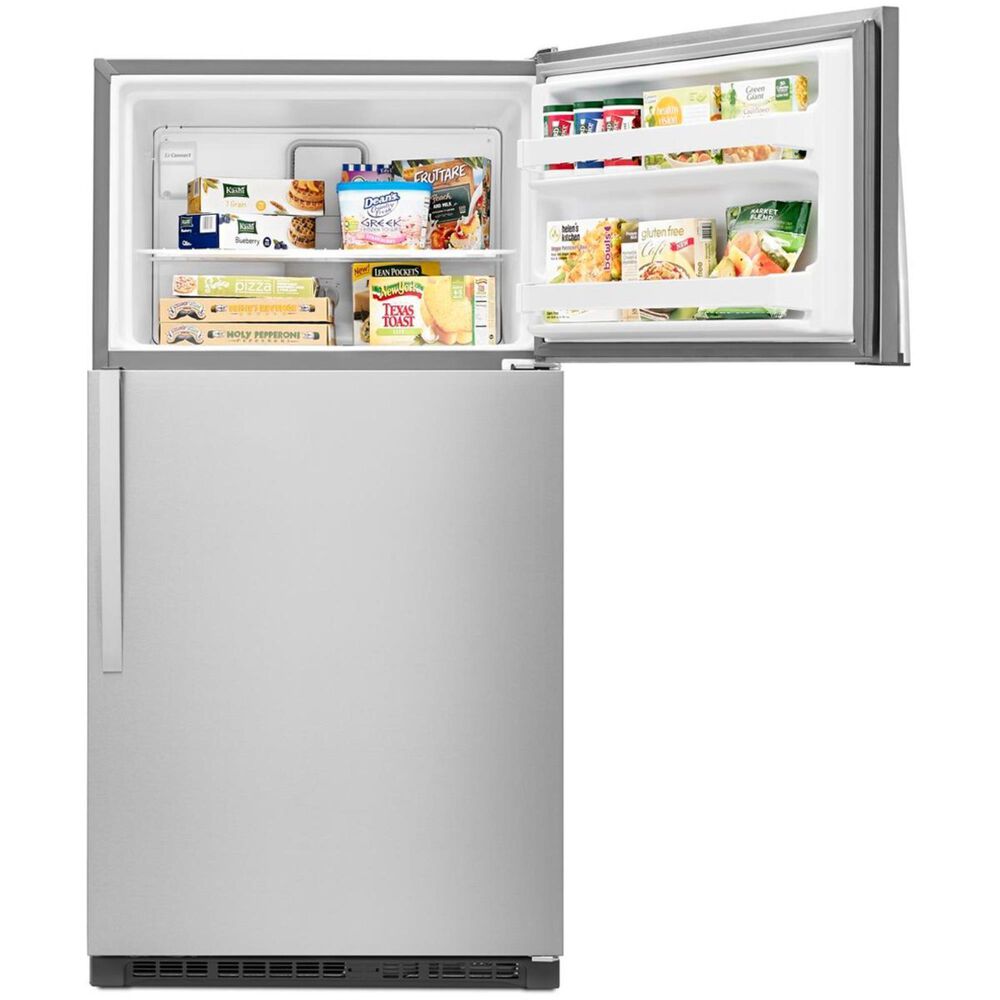 Whirlpool 20.5 Cu. Ft. Top-Freezer Refrigerator in Monochromatic Stainless Steel, , large
