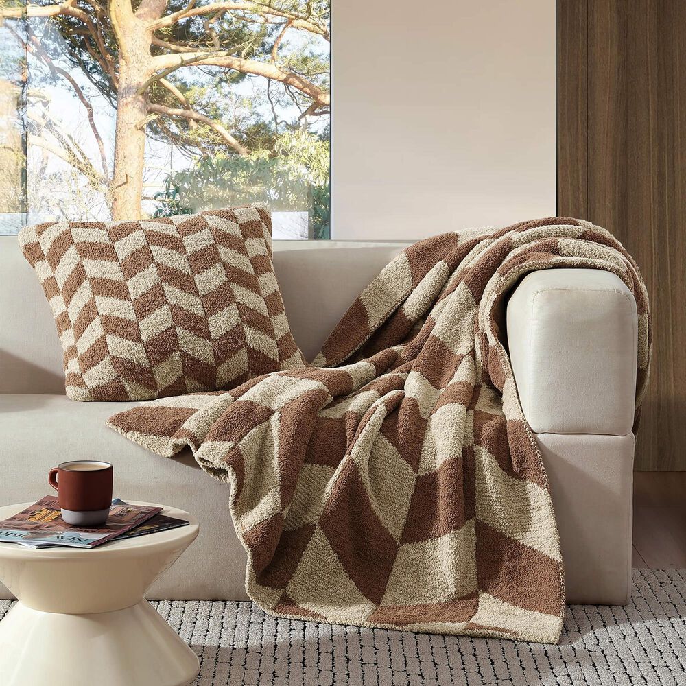 Sunday Citizen Chevron Throw in Chestnut and Biscotti, , large