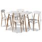 Baxton Studio Wayne 5-Piece Dining Set in White, , large
