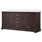 Lexora Home Dukes 72" Double Bathroom Vanity in Espresso with 2 cm White Cultured Marble Top and Rectangular Sinks, , large