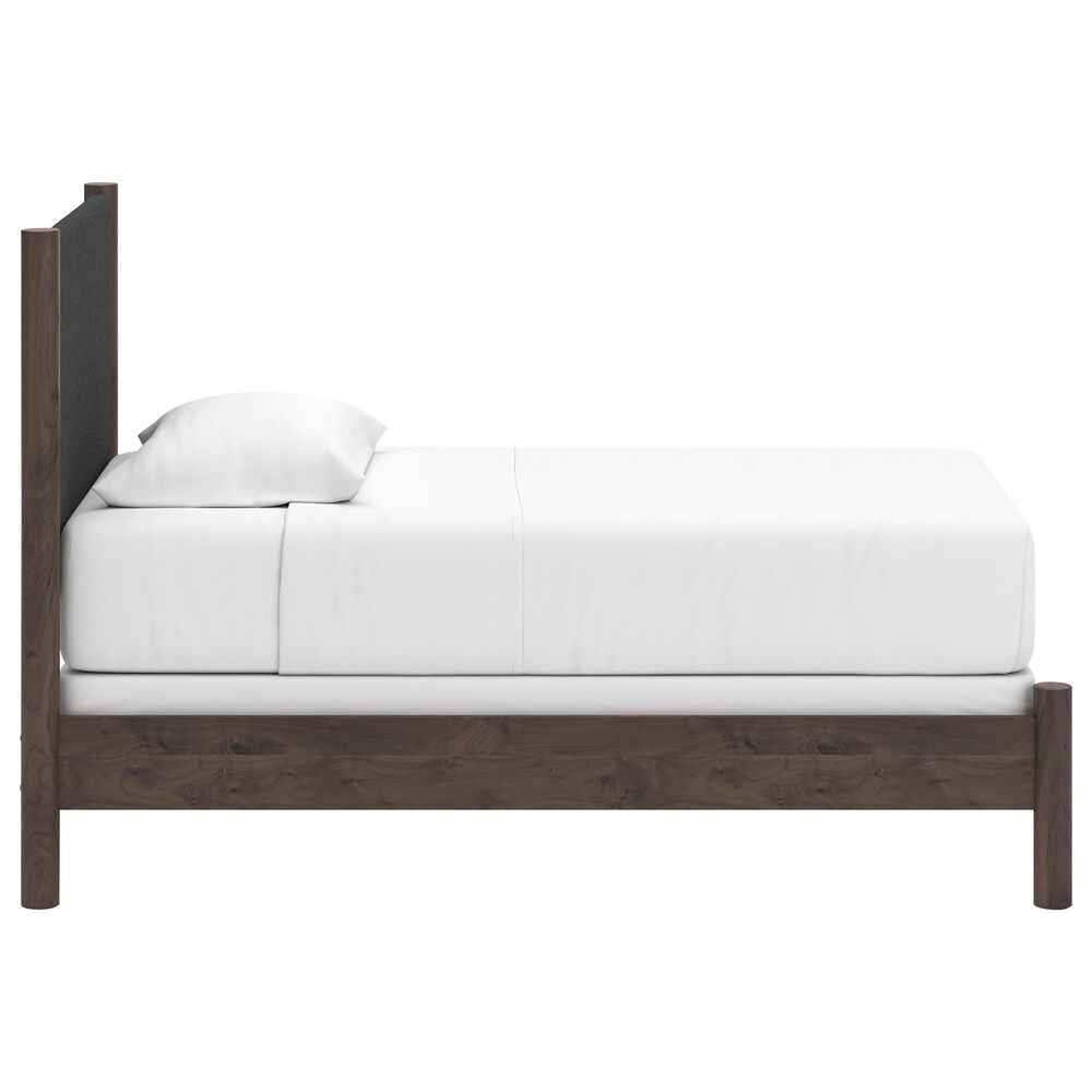 Ashley Pamytta Twin Upholstered Panel Bed in Rich Brown, , large