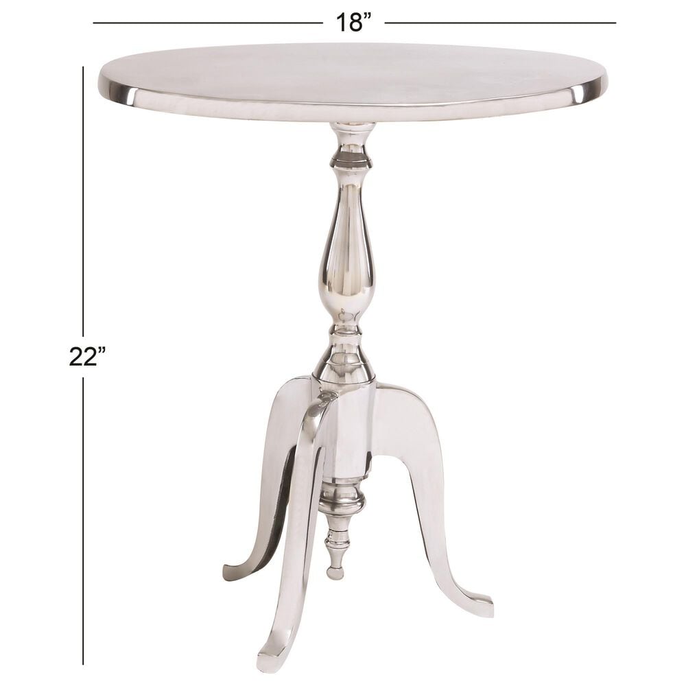 Maple and Jade End Table with Scroll Legs in Satin Silver, , large