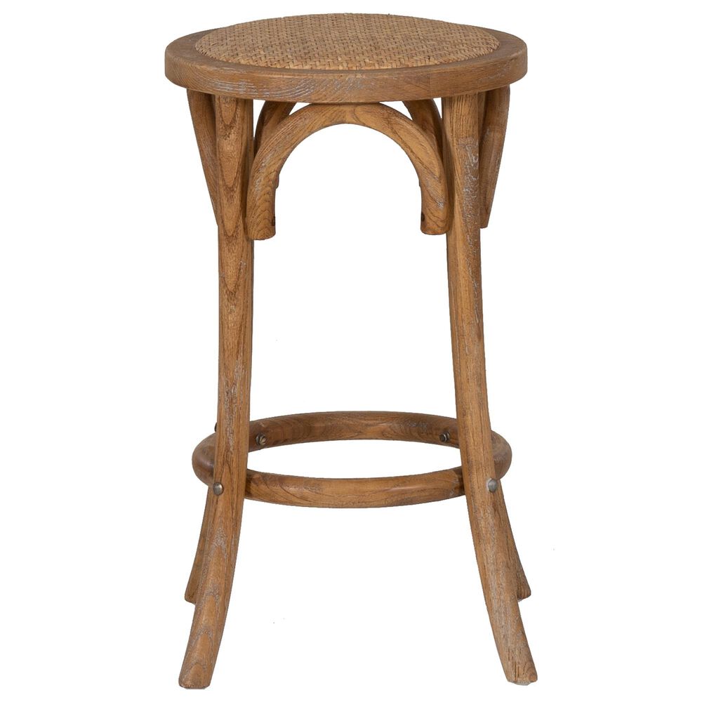 Linon Home Decor Rae Rattan Counter Stool in Weathered Grey, , large