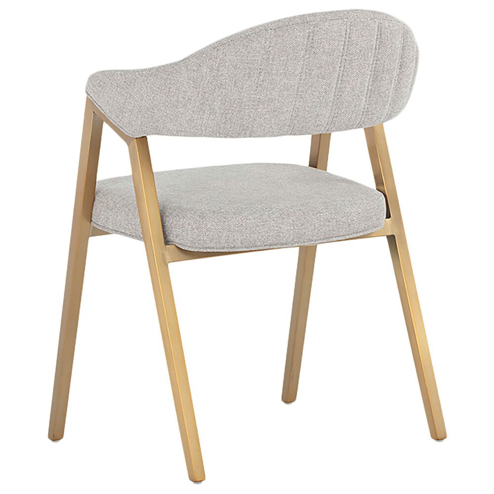 37B Burgos Dining Chair with Grey Cushion in Brushed Gold, , large