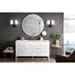 James Martin Vanities Athens 60" Single Bathroom Vanity in Glossy White with 3 cm Carrara White Marble Top and Rectangular Sink, , large