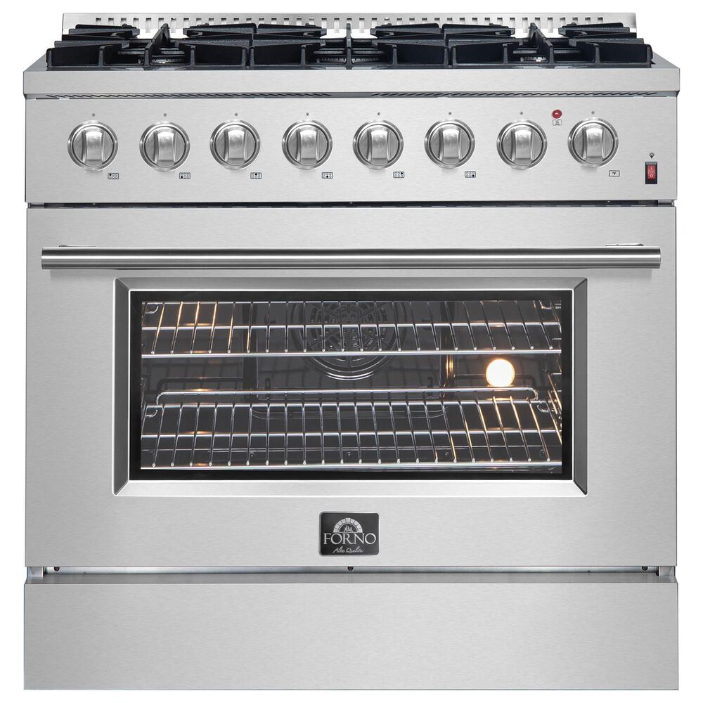 Forno Marco 36" Freestanding Dual Fuel Range in Stainless Steel, , large
