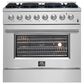 Forno Marco 36" Freestanding Dual Fuel Range in Stainless Steel, , large