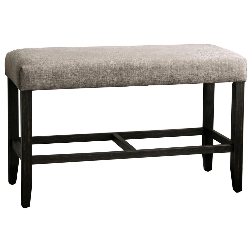 Furniture of America Pittman Counter Height Bench in Light Gray, , large