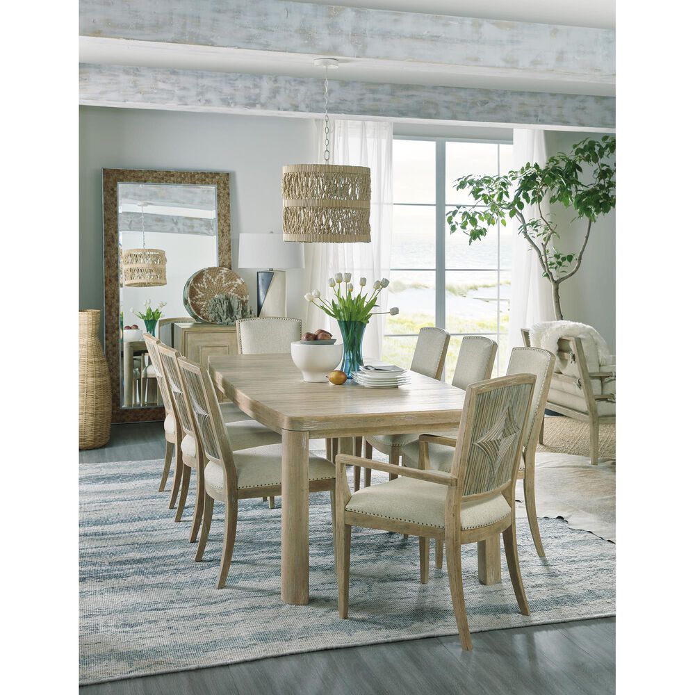 Hooker Furniture Surfrider Carved Back Arm Chair with Beige Cushion in Driftwood &#40;Set of 2&#41;, , large