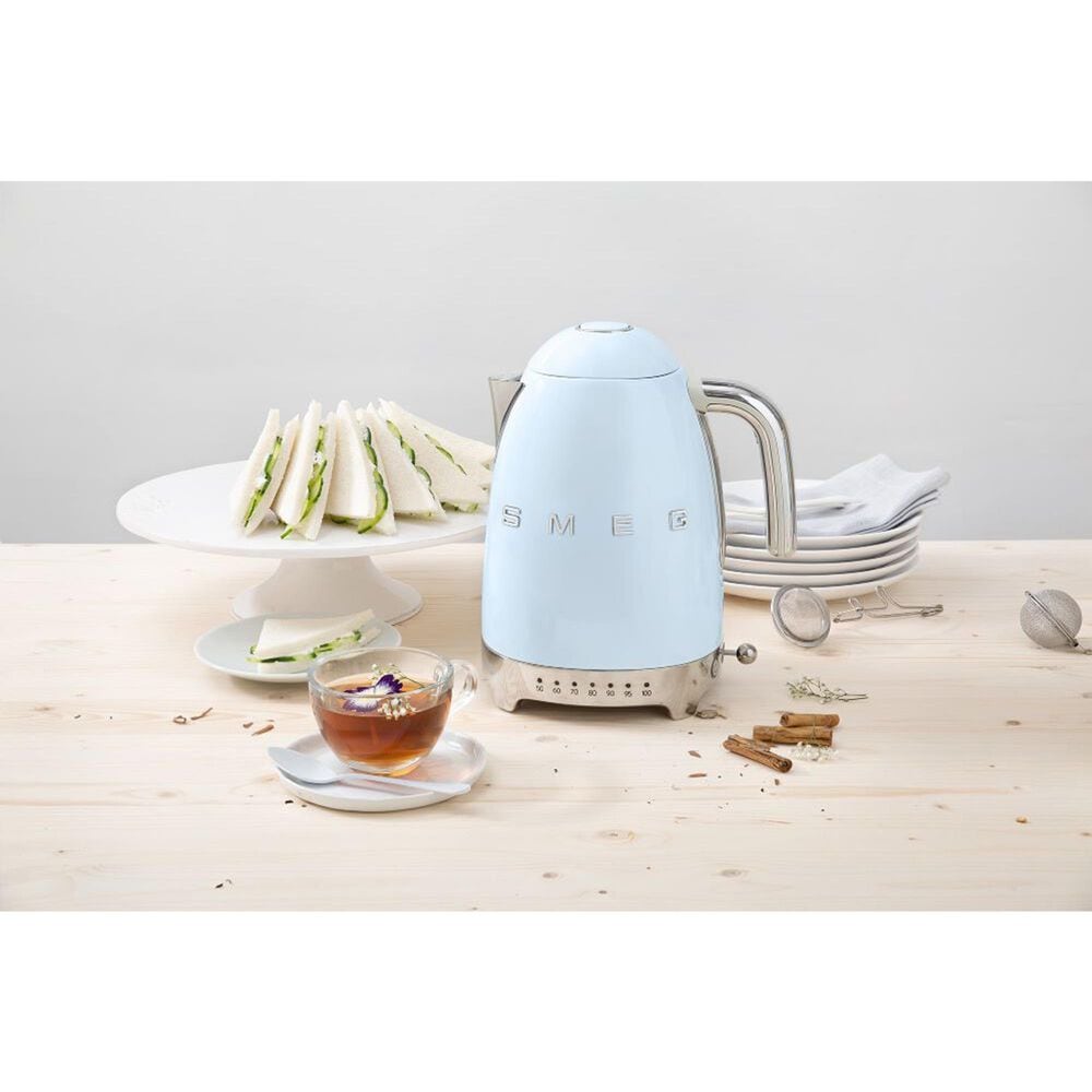 Smeg 1.7L Stainless Steel Retro Style Electric Kettle in Pastel Blue, , large