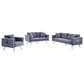 HOMLUX 3-Piece Sofa Loveseat Chair Set with USB Ports and Pockets in Dark Gray, , large