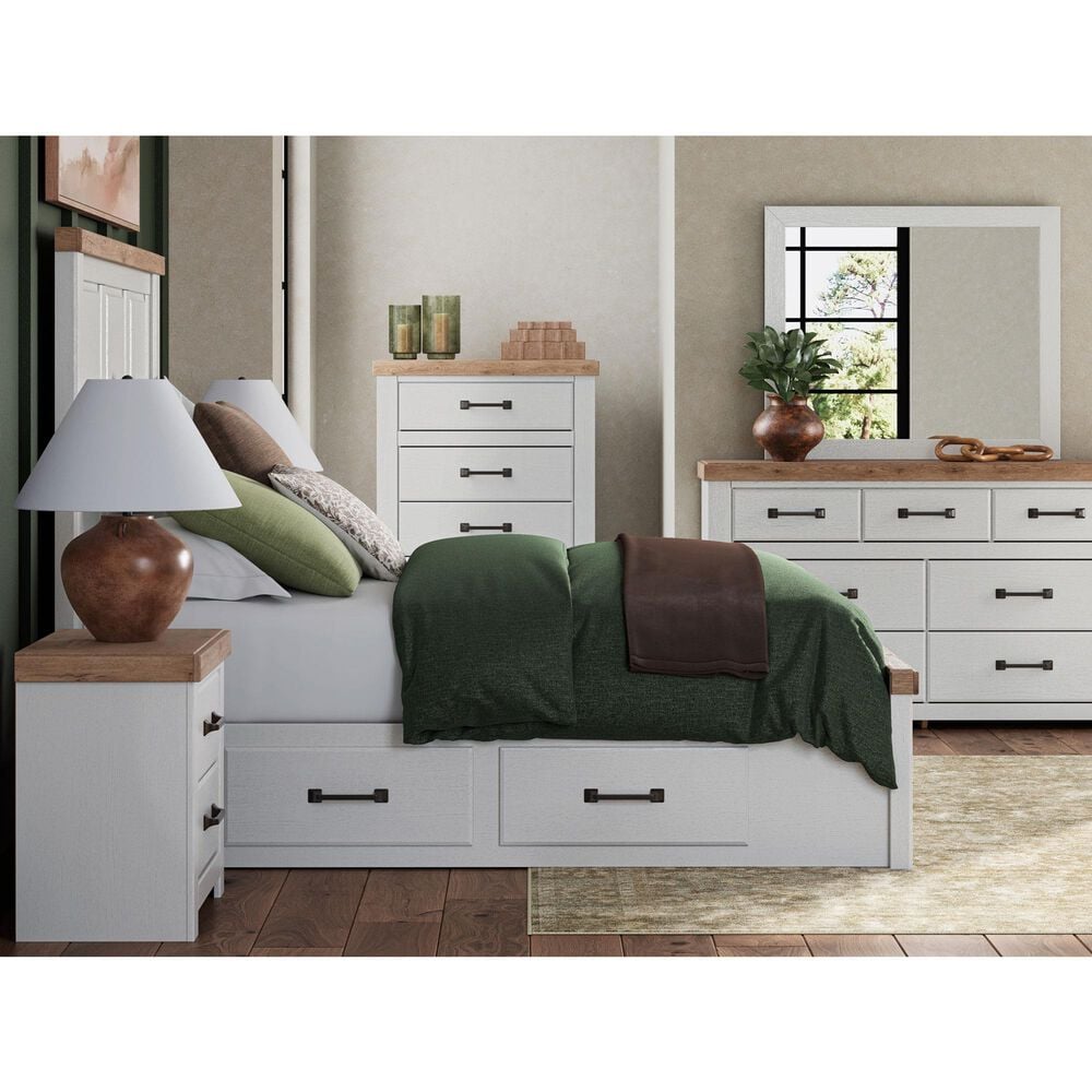 Ashley Savonport 7 Drawer Dresser and Mirror in White and Brown, , large
