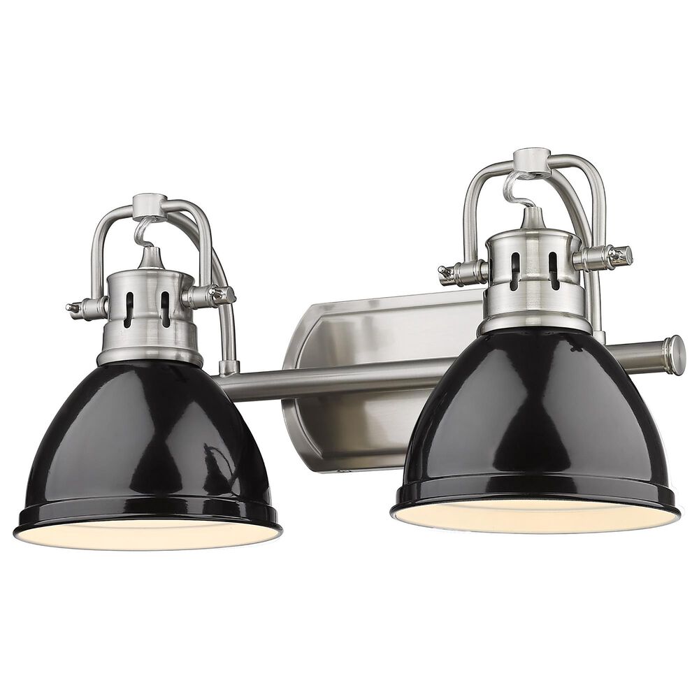 Golden Lighting Duncan 2-Light Bath Vanity in Pewter and Glossy Black, , large