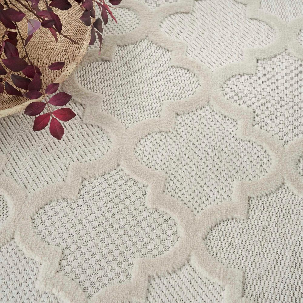 Nourison Easy Care 5&#39; x 7&#39; Ivory and White Indoor/Outdoor Area Rug, , large