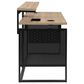 OSP Home Ace 2-Piece Desk with Hutch and Bookcase in River Oak and Black, , large