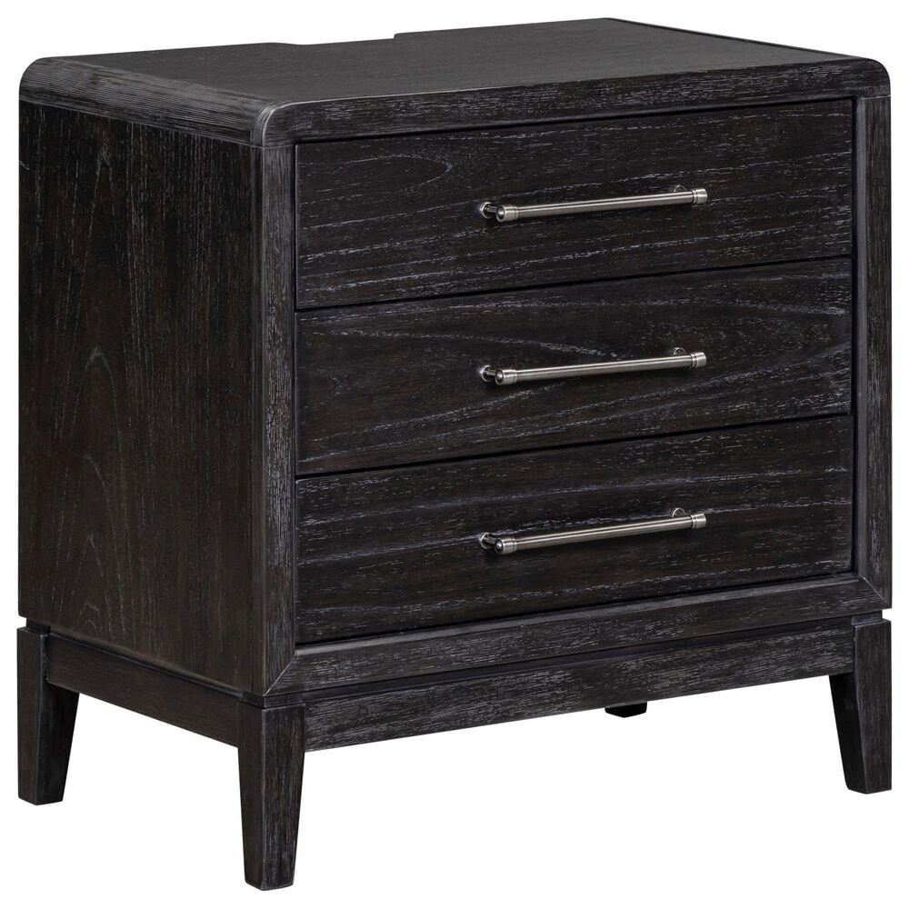 Riva Ridge Ambrose King Panel Bed with Two Nightstands in Obsidian Mist, , large