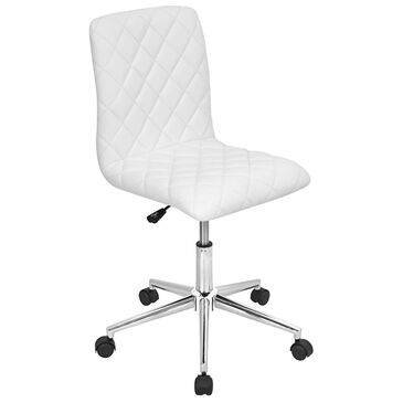Lumisource Caviar Adjustable Office Chair in White/White, , large