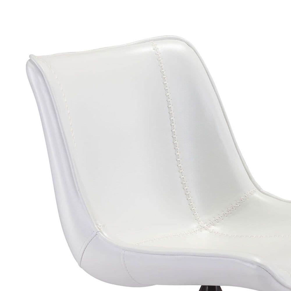 Zuo Modern Aki Bar Stool in White and Dark Brown &#40;Set of 2&#41;, , large