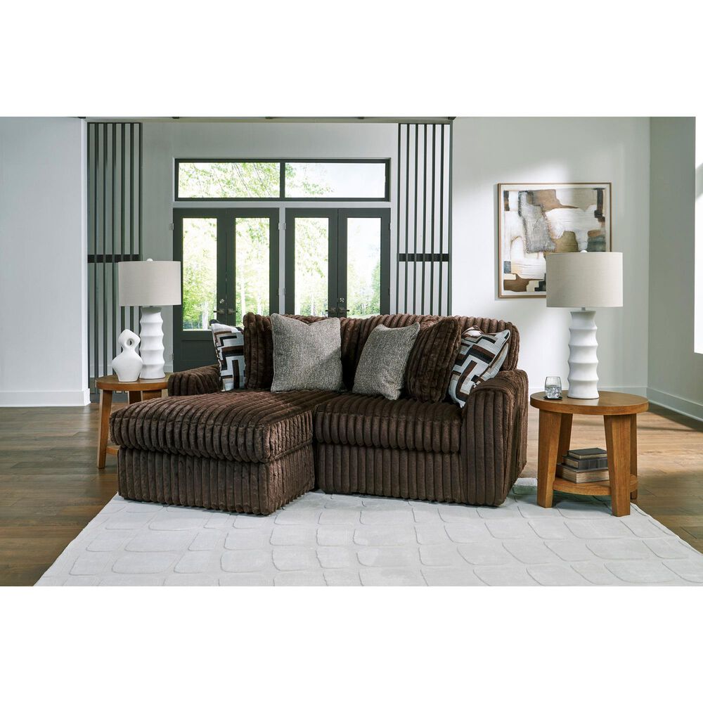 Ashley Midnight-Madness 2-Piece Left Facing Sectional with Chaise in Chocolate, , large