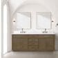 Lexora Home Abbey 80" Double Bathroom Vanity in Grey Oak with 2 cm White Carrara Marble Top and Rectangular Sinks, , large