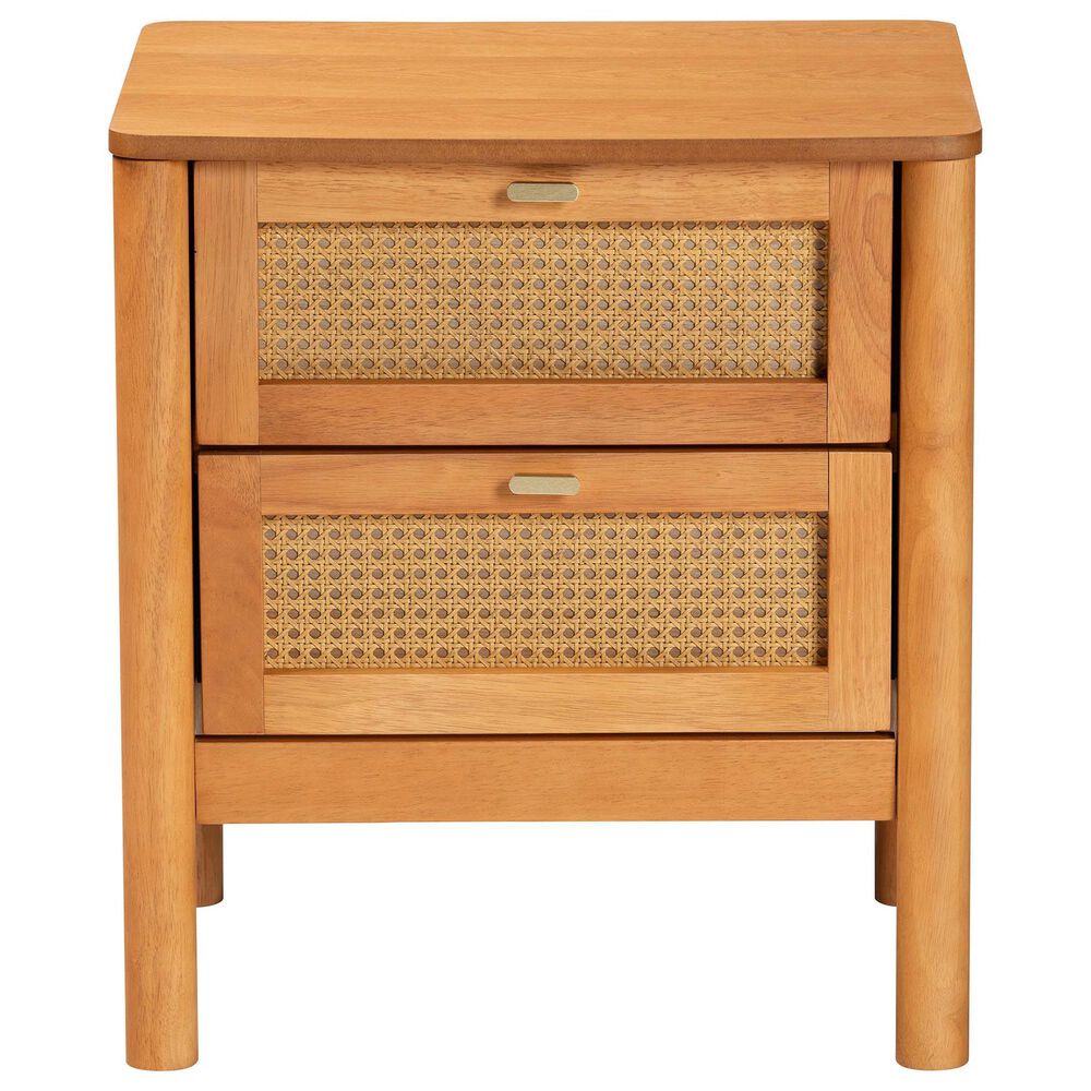 Baxton Studio Jenn 2-Drawer Nightstand in Golden Brown, , large