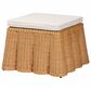 Baxton Studio Palm 27" Square Ottoman with Light Honey Rattan in White, , large