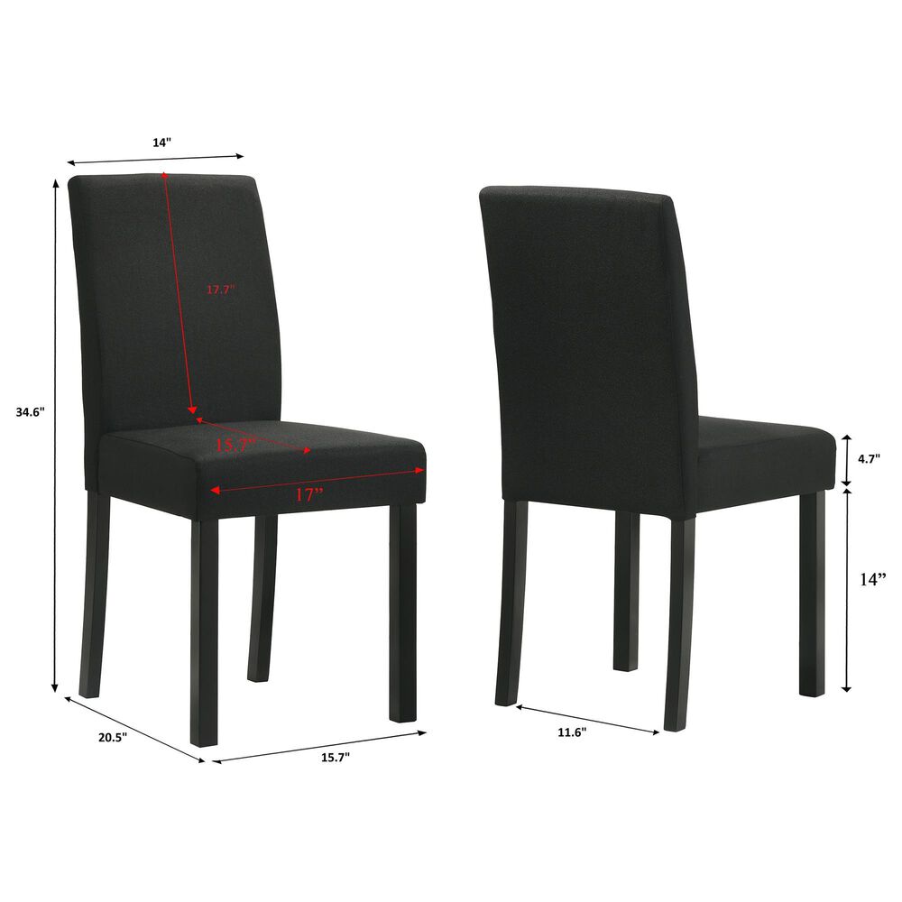 Crown Mark Resia Side Chair in Black, , large