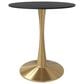 Leisuremod Bristol 27" Round Dining Table with MDF Top in Gold and Black - Table Only, , large