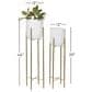Maple and Jade Dome Planter with Removable Stand in Polished White and Gold (Set of 2), , large