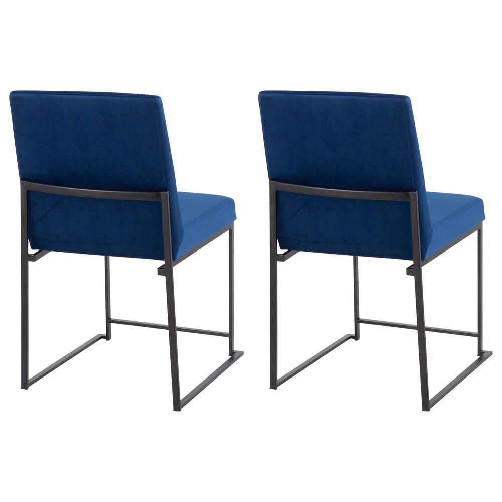 Lumisource Fuji Side Chair with Blue Cushion in Black &#40;Set of 2&#41;, , large