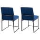 Lumisource Fuji Side Chair with Blue Cushion in Black (Set of 2), , large