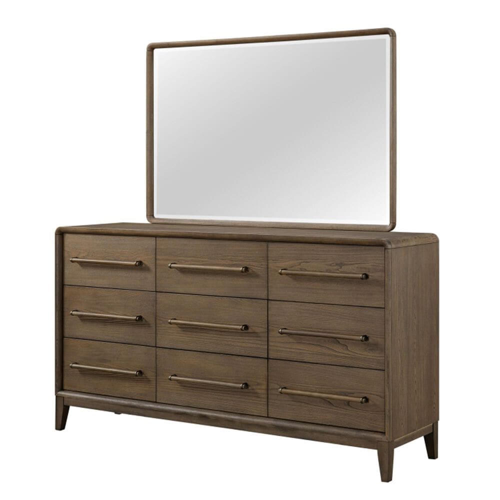 Sterling Timber Elure Rectangular Wood Dresser Mirror in Latte, , large
