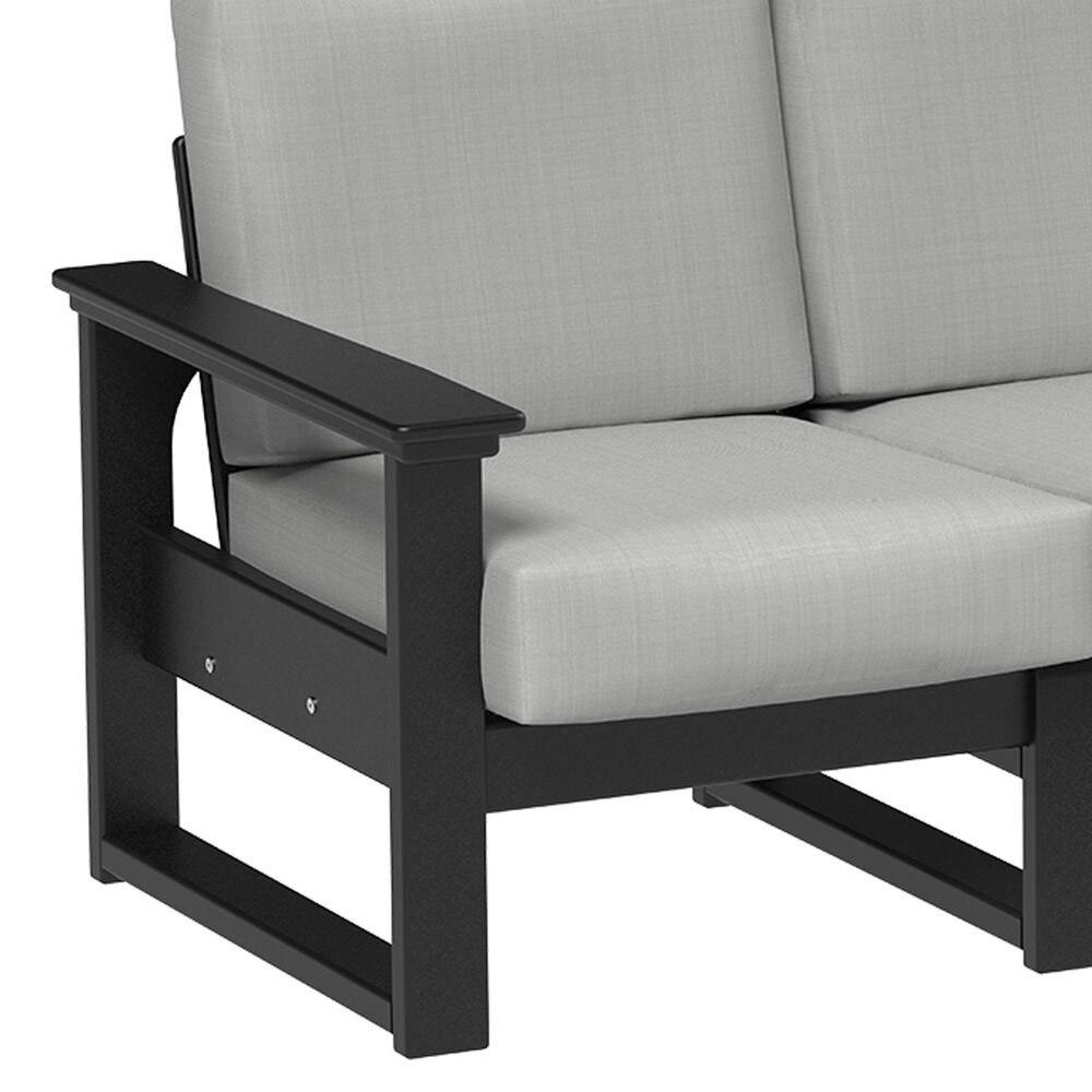 Amish Orchard Lanai Patio Deep Seating Sofa with Black Poly Frame in Spectrum Dove, , large
