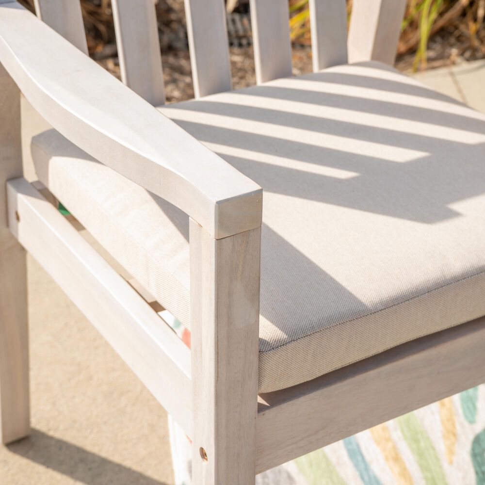Linon Home Decor Teagon Patio Arm Chair with Beige Cushion in Natural (Set of 2), , large