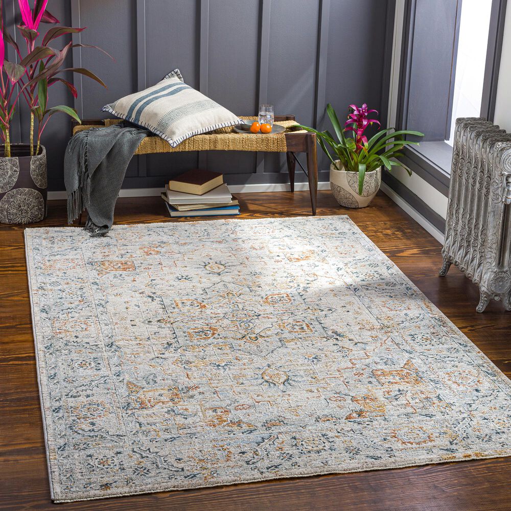 Surya Laila 9&#39; x 12&#39;2&quot; Teal, Sage, Orange, Gray and Cream Area Rug, , large