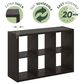 HOMLUX 6-Cube Reversible Open Back Bookshelf in Dark Oak, , large