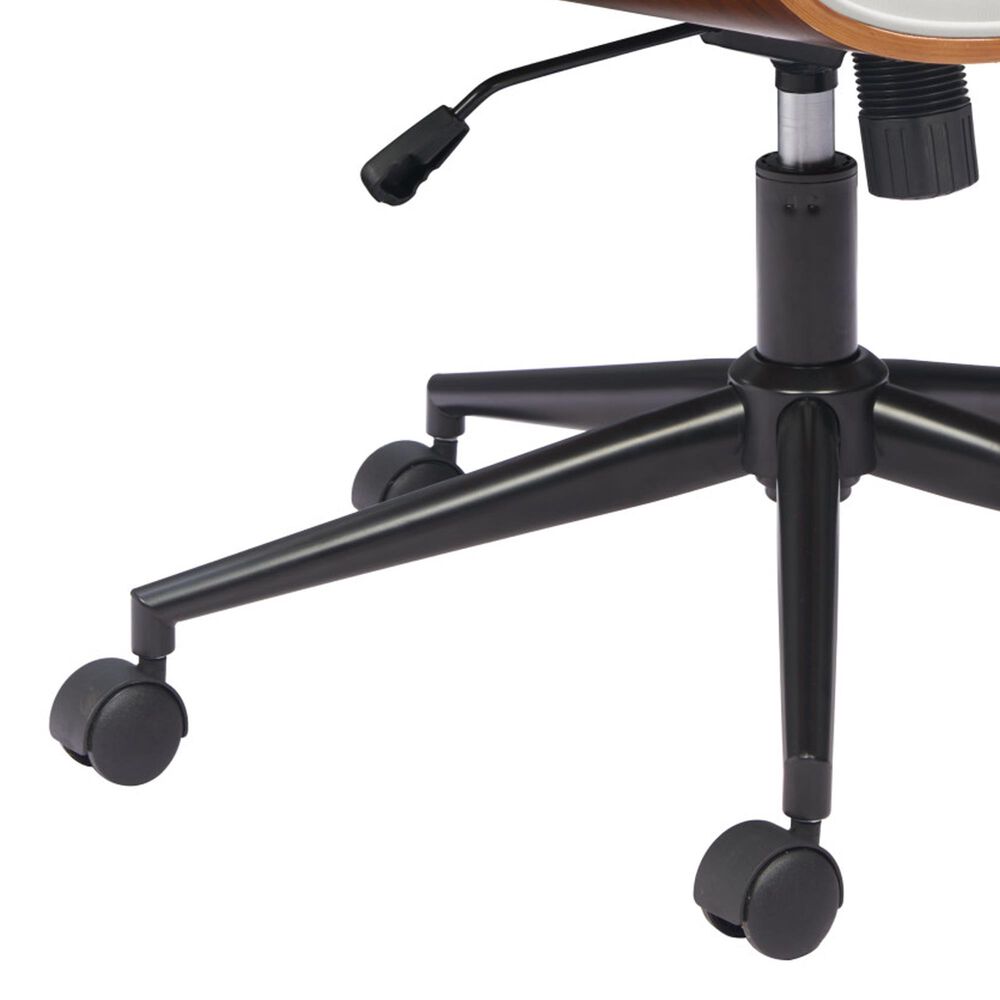 Zuo Modern Flex High Back Office Chair with White Faux Leather in Black and Walnut, , large