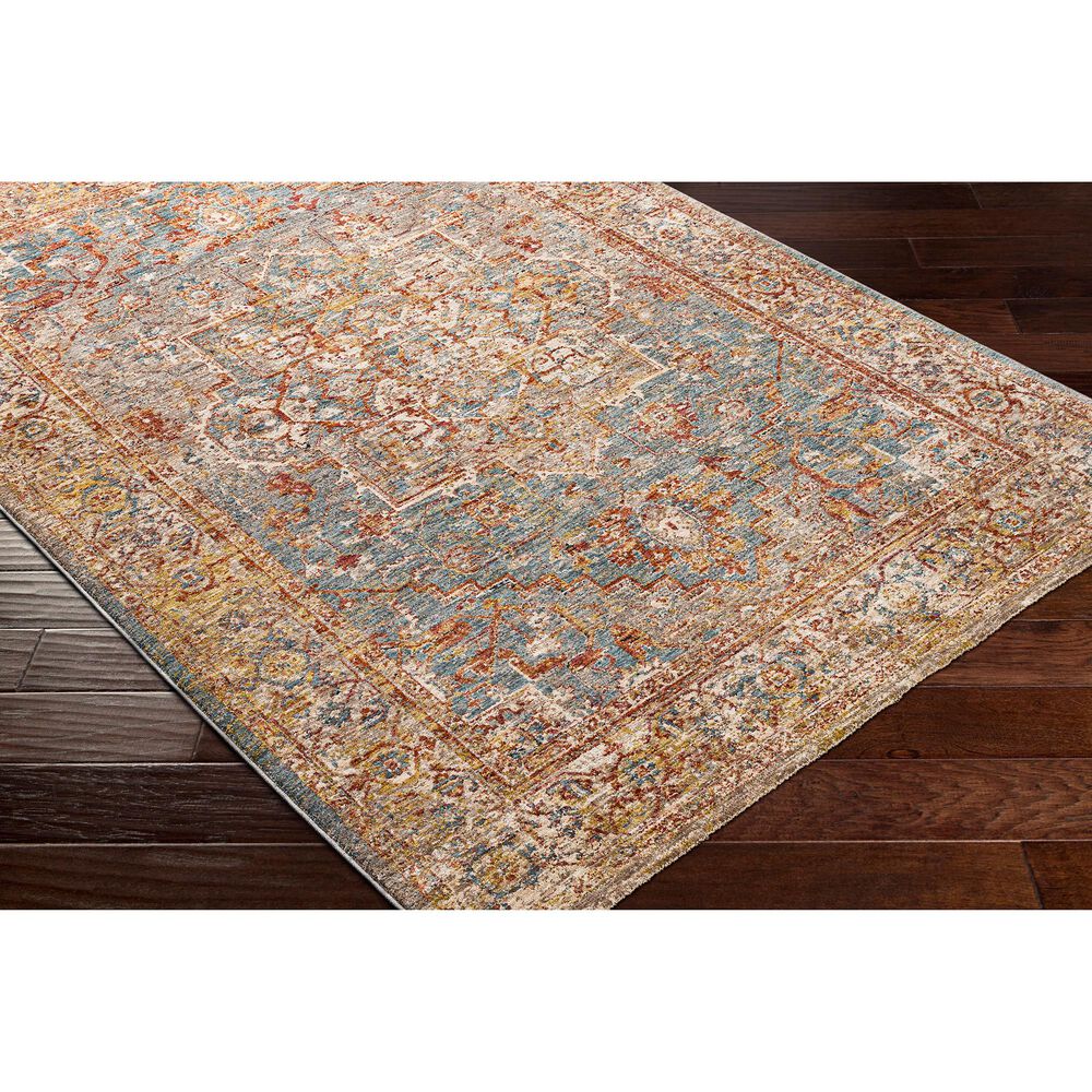 Surya Mirabel 5&#39; x 7&#39;5&quot; Teal, Aqua, Gray, Burnt Orange, Olive and Beige Area Rug, , large