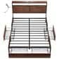HOMLUX Full 4-Drawer Storage Bed with LED Headboard in Rustic Brown, , large